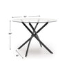 Pheri Dining Table | Glass Round Top | Intricate Legs | Dark Gray 42"