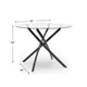 Pheri Dining Table | Glass Round Top | Intricate Legs | Dark Gray 42"