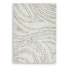 Delma 5x7 Medium Area Rug | Flowing Abstract Pattern | Green & Ivory Wool