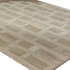 Lisa 5x7 Medium Area Rug | Stripe Pattern | White & Brown Wool Polyester