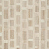 Lisa 5x7 Medium Area Rug | Stripe Pattern | White & Brown Wool Polyester