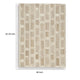 Lisa 5x7 Medium Area Rug | Stripe Pattern | White & Brown Wool Polyester