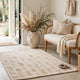 Lisa 5x7 Medium Area Rug | Stripe Pattern | White & Brown Wool Polyester