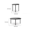 Dori 3pc Coffee Table & 2 End Table Set | Round Glass Top | Matte Black