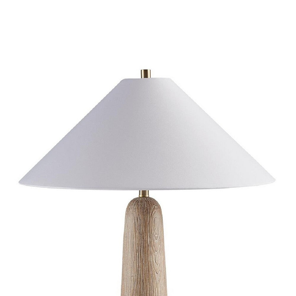 Parl Floor Lamp | Empire Shade | Conical Body | Brown Polyresin 68"