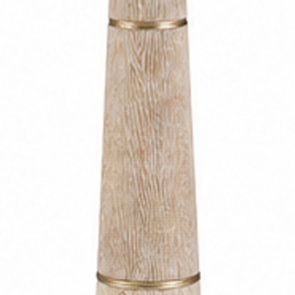 Parl Floor Lamp | Empire Shade | Conical Body | Brown Polyresin 68"