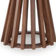 Kely Round Side End Table | Conical Slatted Base | Black & Brown 25"