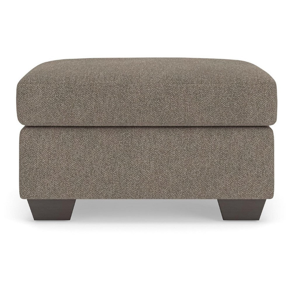Teu Accent Ottoman | Poly Fiber Foam Seat | Suede Brown Polyester | 34"