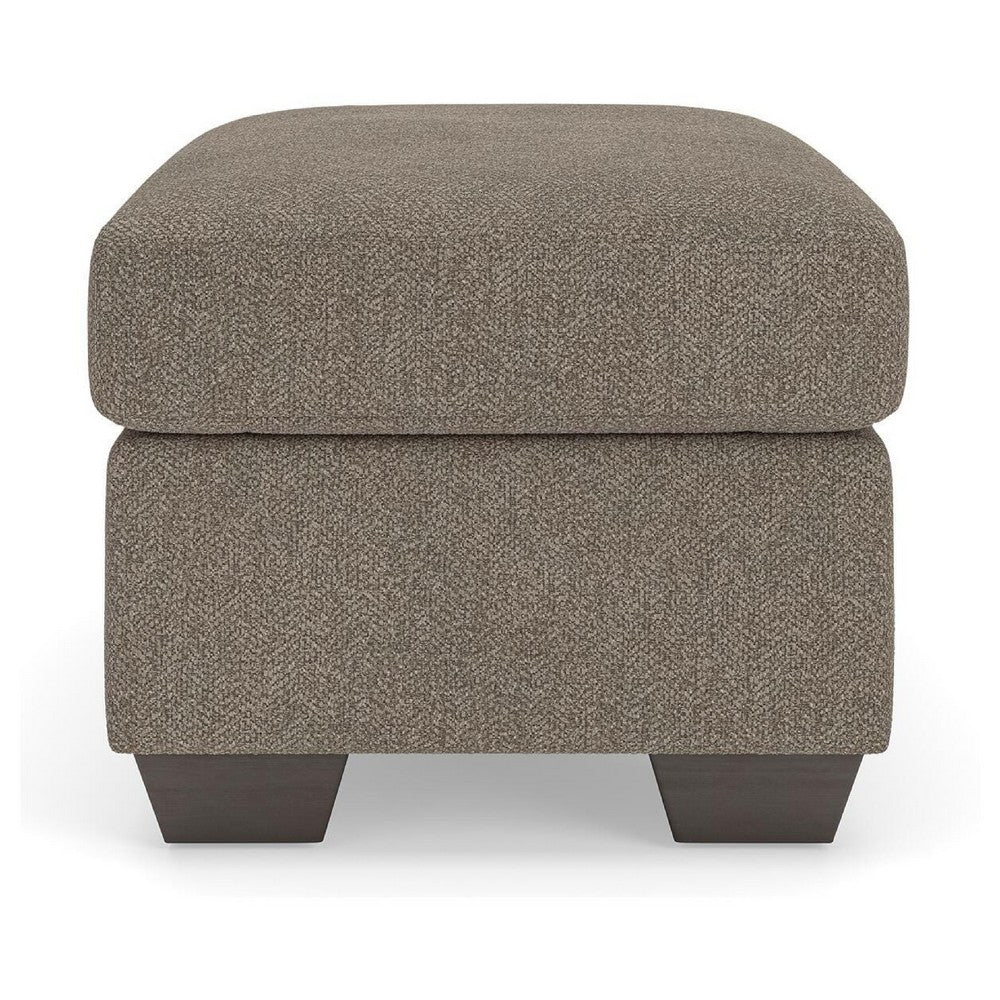 Teu Accent Ottoman | Poly Fiber Foam Seat | Suede Brown Polyester | 34"