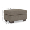 Teu Accent Ottoman | Poly Fiber Foam Seat | Suede Brown Polyester | 34"