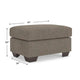 Teu Accent Ottoman | Poly Fiber Foam Seat | Suede Brown Polyester | 34"