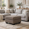 Teu Accent Ottoman | Poly Fiber Foam Seat | Suede Brown Polyester | 34"
