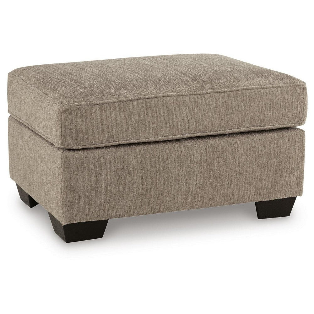 Oly Accent Ottoman | Foam Seat | Mocha Brown Polyester | Black Legs 34"