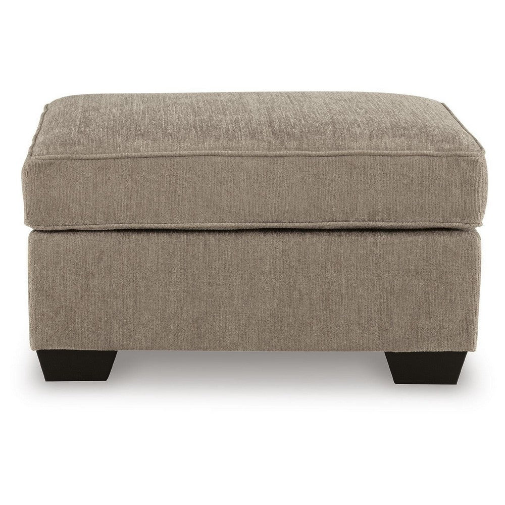Oly Accent Ottoman | Foam Seat | Mocha Brown Polyester | Black Legs 34"