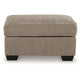 Oly Accent Ottoman | Foam Seat | Mocha Brown Polyester | Black Legs 34"