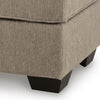 Oly Accent Ottoman | Foam Seat | Mocha Brown Polyester | Black Legs 34"