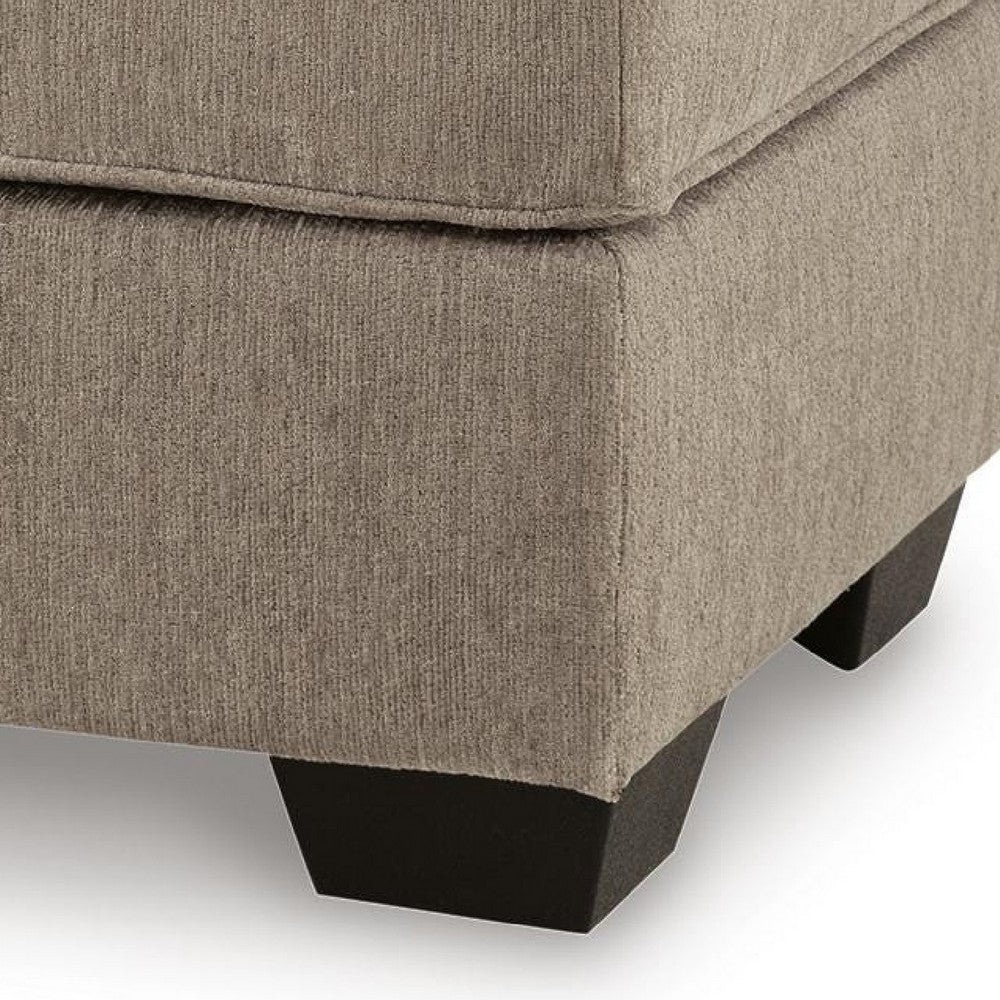 Oly Accent Ottoman | Foam Seat | Mocha Brown Polyester | Black Legs 34"