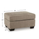Oly Accent Ottoman | Foam Seat | Mocha Brown Polyester | Black Legs 34"