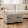Oly Accent Ottoman | Foam Seat | Mocha Brown Polyester | Black Legs 34"