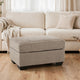 Oly Accent Ottoman | Foam Seat | Mocha Brown Polyester | Black Legs 34"