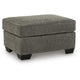 Oly Accent Ottoman | Foam Seat | Graphite Gray Polyester | Black Legs 34"