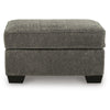 Oly Accent Ottoman | Foam Seat | Graphite Gray Polyester | Black Legs 34"