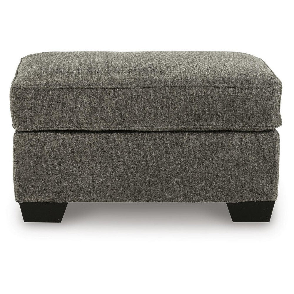 Oly Accent Ottoman | Foam Seat | Graphite Gray Polyester | Black Legs 34"