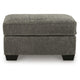 Oly Accent Ottoman | Foam Seat | Graphite Gray Polyester | Black Legs 34"