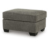 Oly Accent Ottoman | Foam Seat | Graphite Gray Polyester | Black Legs 34"