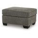 Oly Accent Ottoman | Foam Seat | Graphite Gray Polyester | Black Legs 34"