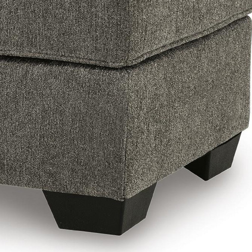 Oly Accent Ottoman | Foam Seat | Graphite Gray Polyester | Black Legs 34"