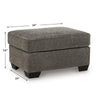 Oly Accent Ottoman | Foam Seat | Graphite Gray Polyester | Black Legs 34"