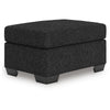 Jez Accent Ottoman | Cushioned Foam Seat | Coal Black Polyester 34"