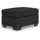 Jez Accent Ottoman | Cushioned Foam Seat | Coal Black Polyester 34"
