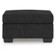 Jez Accent Ottoman | Cushioned Foam Seat | Coal Black Polyester 34"