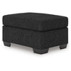 Jez Accent Ottoman | Cushioned Foam Seat | Coal Black Polyester 34"