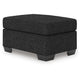 Jez Accent Ottoman | Cushioned Foam Seat | Coal Black Polyester 34"