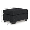 Jez Accent Ottoman | Cushioned Foam Seat | Coal Black Polyester 34"