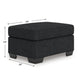 Jez Accent Ottoman | Cushioned Foam Seat | Coal Black Polyester 34"