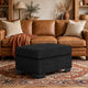 Jez Accent Ottoman | Cushioned Foam Seat | Coal Black Polyester 34"