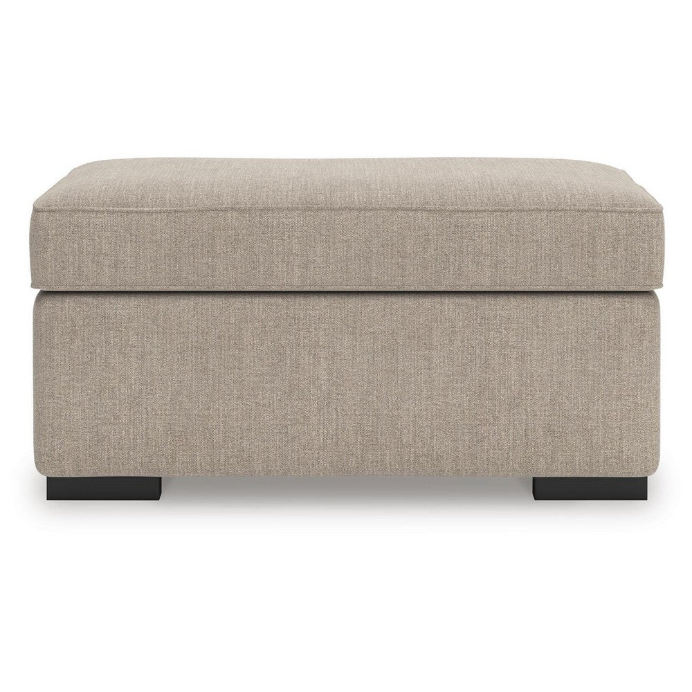 Mecy Accent Ottoman | Foam Seat Cushion | Heather Brown Chenille 40"