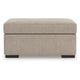 Mecy Accent Ottoman | Foam Seat Cushion | Heather Brown Chenille 40"
