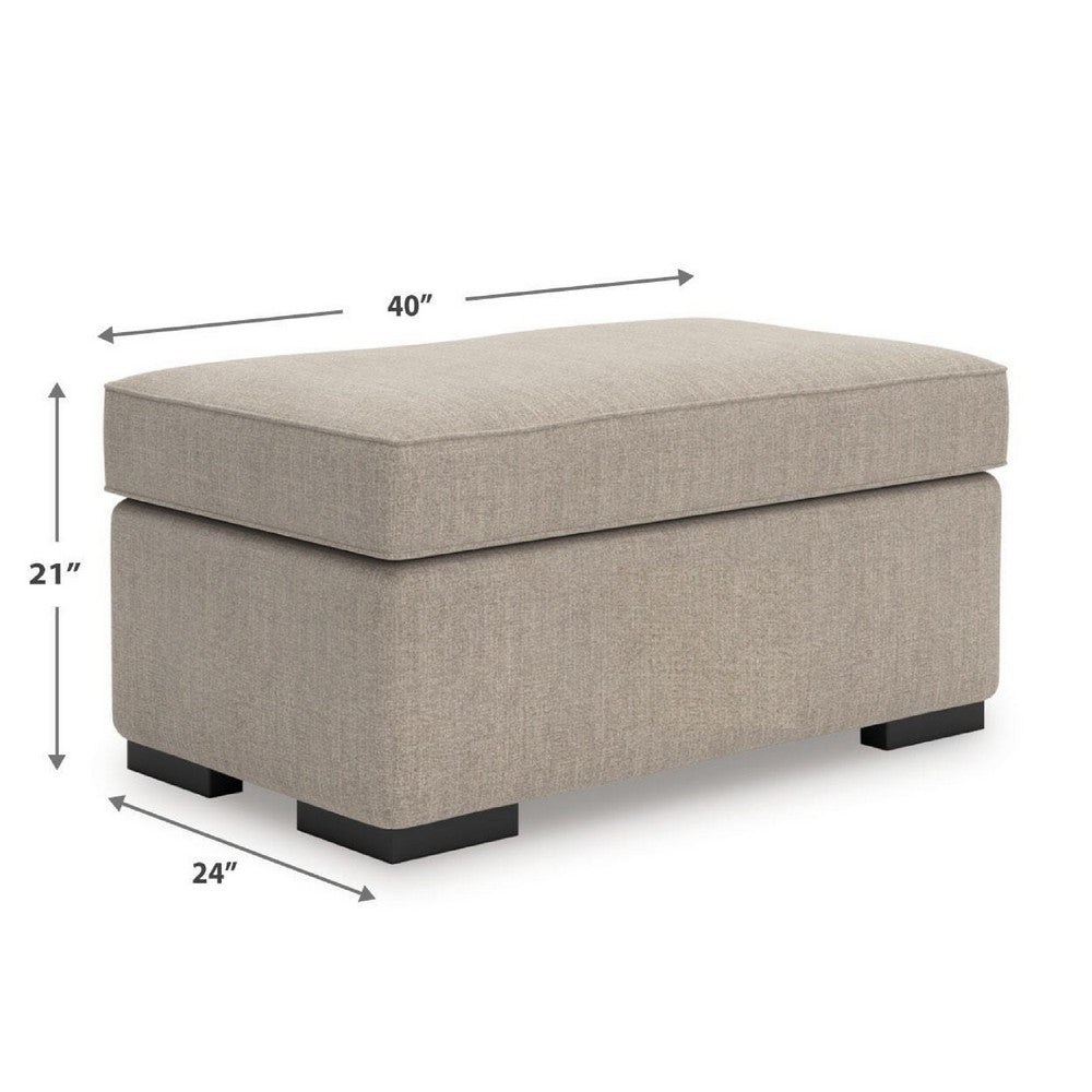 Mecy Accent Ottoman | Foam Seat Cushion | Heather Brown Chenille 40"