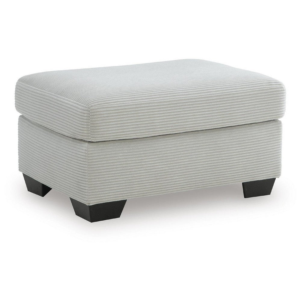Gesi Accent Ottoman | Boxed Seat | Foam Fill Smoke Gray Corduroy 34"