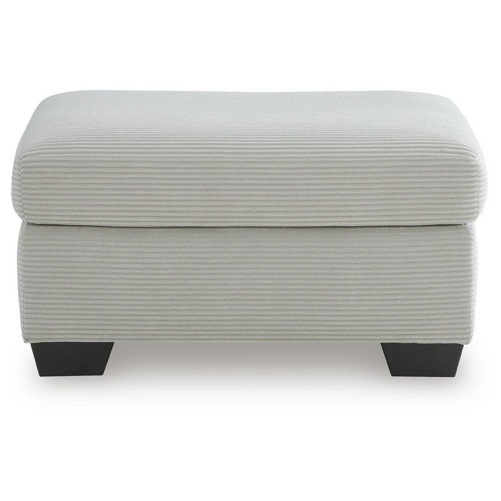 Gesi Accent Ottoman | Boxed Seat | Foam Fill Smoke Gray Corduroy 34"