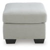 Gesi Accent Ottoman | Boxed Seat | Foam Fill Smoke Gray Corduroy 34"