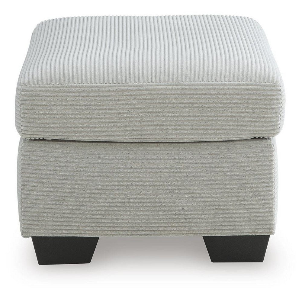 Gesi Accent Ottoman | Boxed Seat | Foam Fill Smoke Gray Corduroy 34"