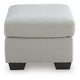 Gesi Accent Ottoman | Boxed Seat | Foam Fill Smoke Gray Corduroy 34"