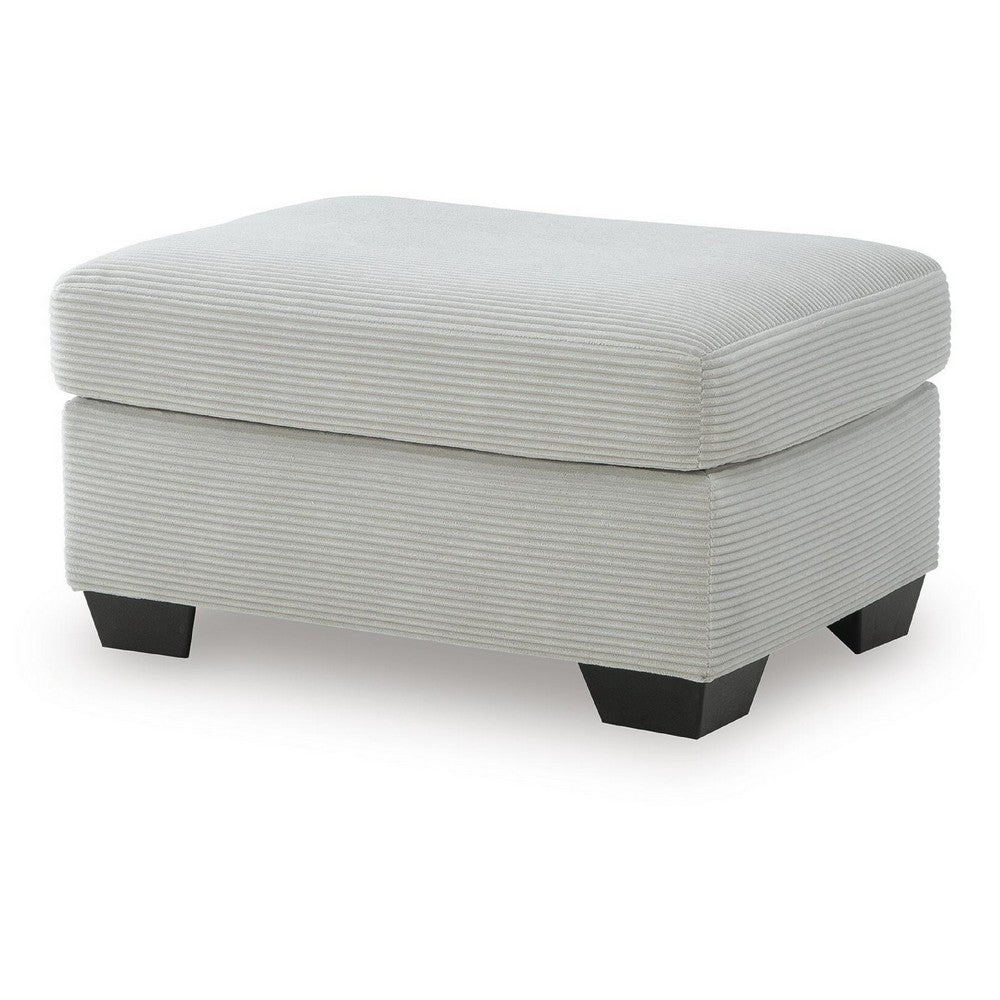 Gesi Accent Ottoman | Boxed Seat | Foam Fill Smoke Gray Corduroy 34"