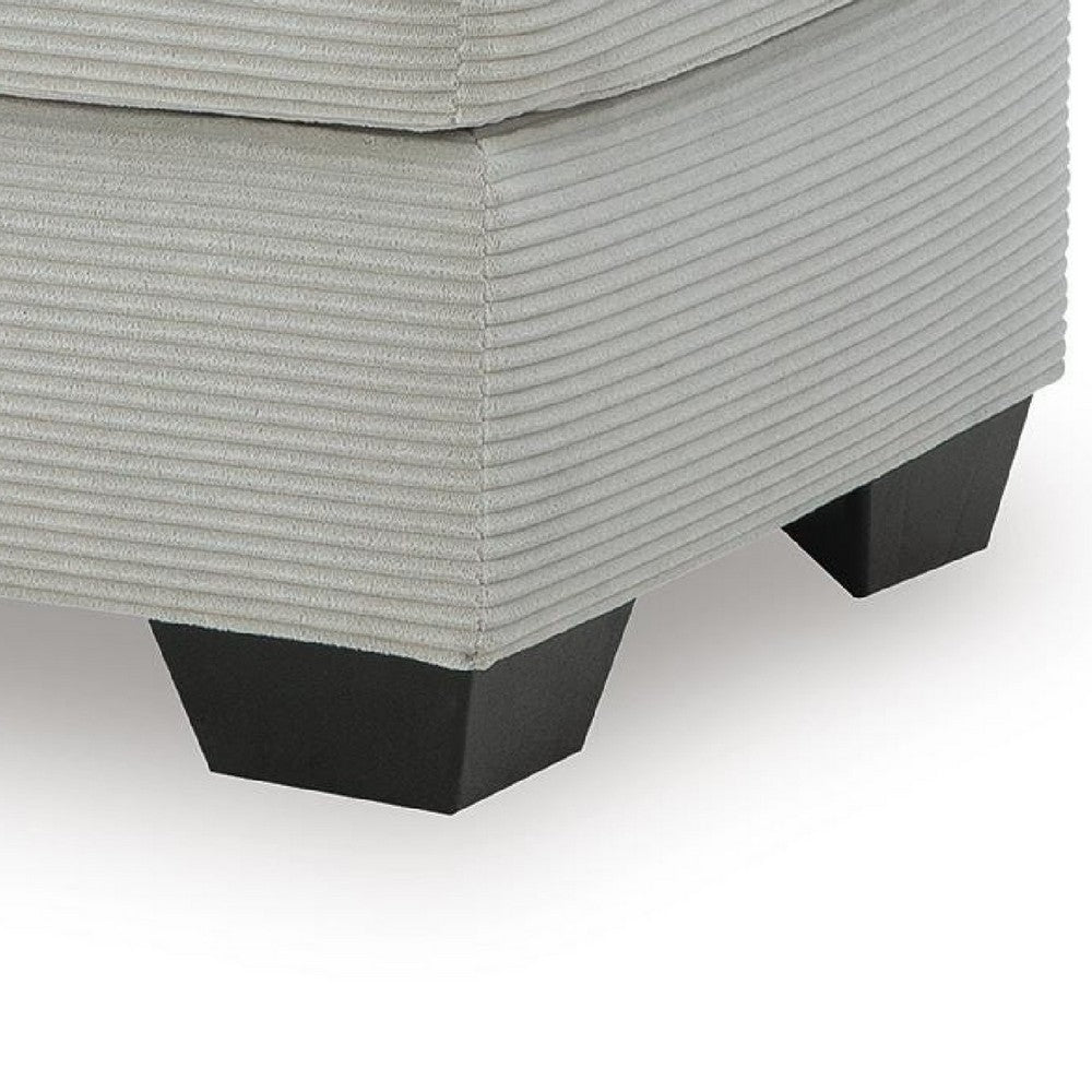 Gesi Accent Ottoman | Boxed Seat | Foam Fill Smoke Gray Corduroy 34"